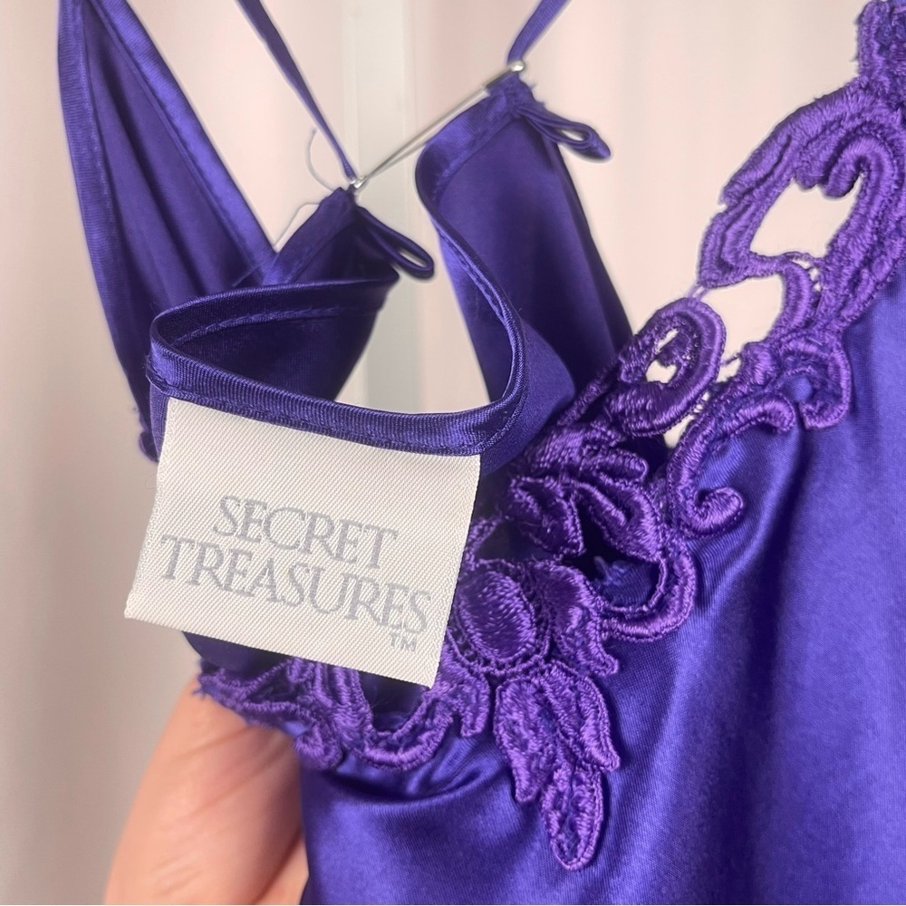 Secret Treasures XL Vintage Satin Lace Jewel Tone Nightgown Summer Y2K 90's - Picture 7 of 8